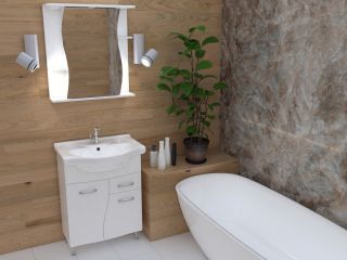 Зеркало-шкаф с подсветкой Stella Polar Лолита 65см правый белый SP-00000054